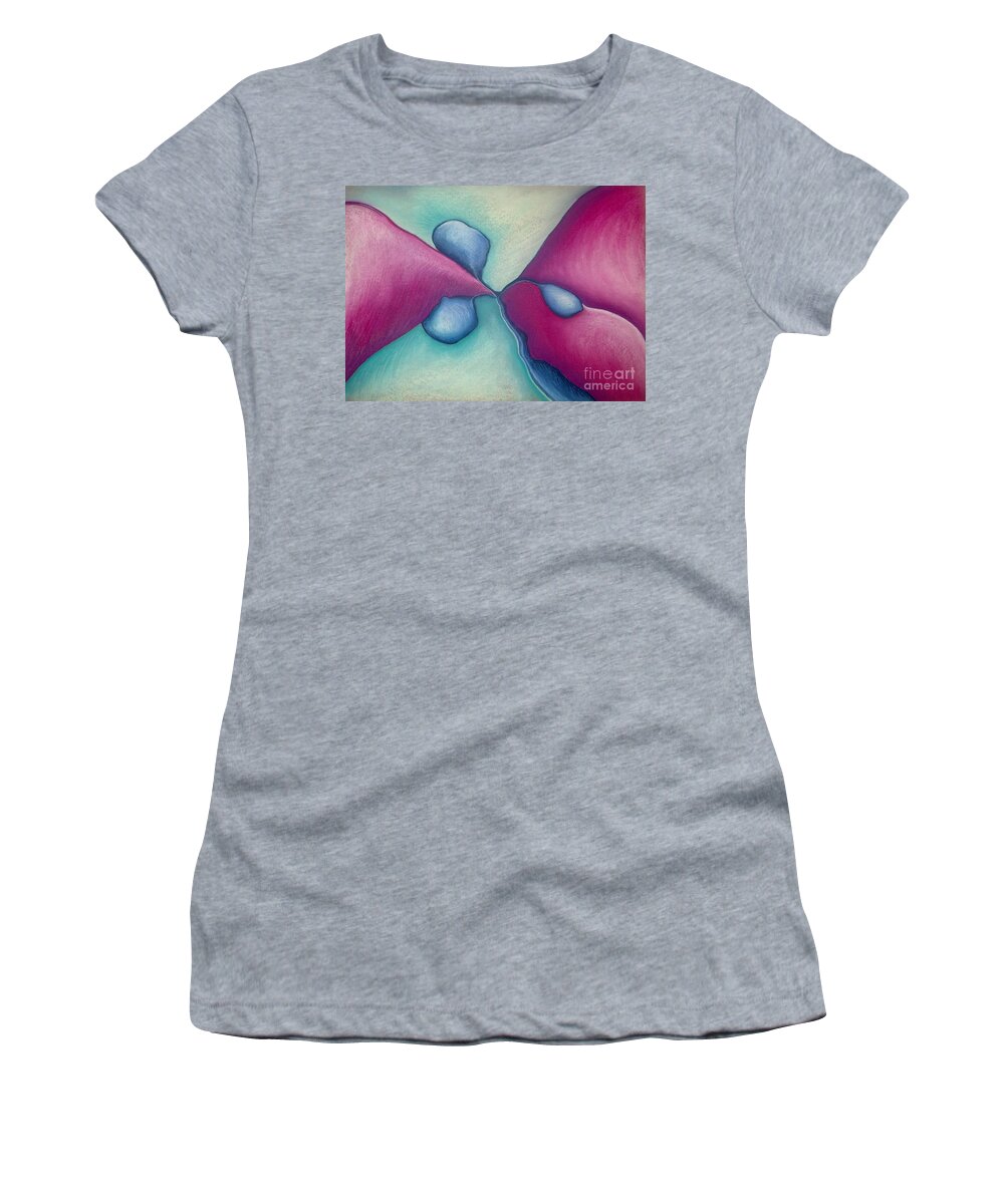 Abstract Women's T-Shirt featuring the pastel New Beginning by Nancy Mueller