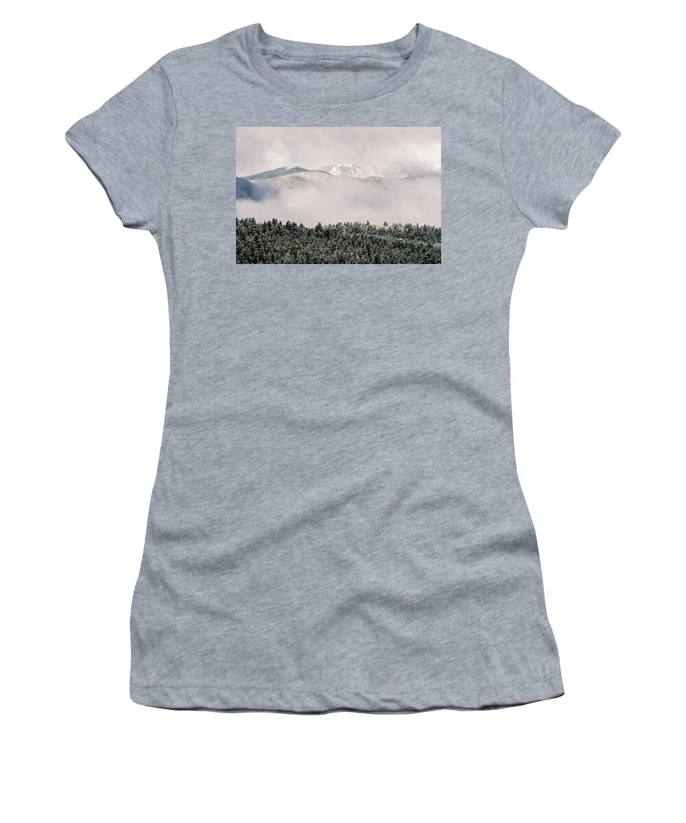 Red River Women's T-Shirt featuring the photograph New Snow On Bobcat Pass by Ron Weathers