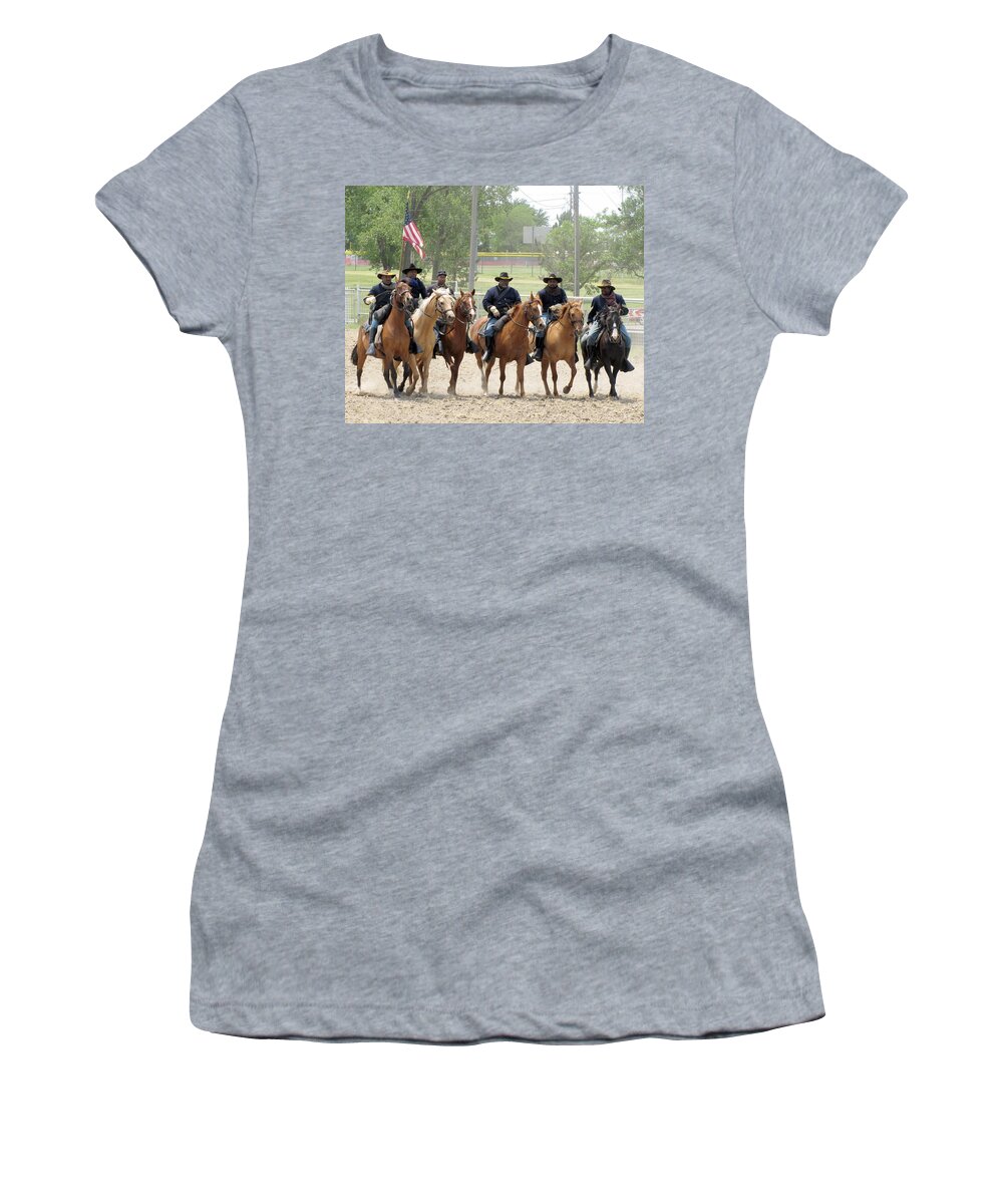 Nicodemus Women's T-Shirt featuring the photograph Nicodemus Buffalo Soldiers 1 by Keith Stokes