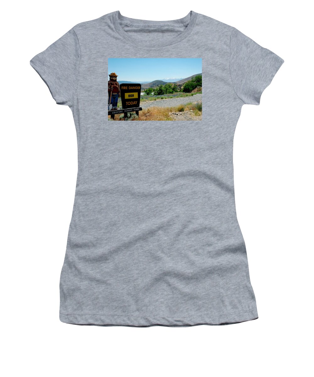 Usa Women's T-Shirt featuring the photograph Only You Can Prevent Wildfires by LeeAnn McLaneGoetz McLaneGoetzStudioLLCcom