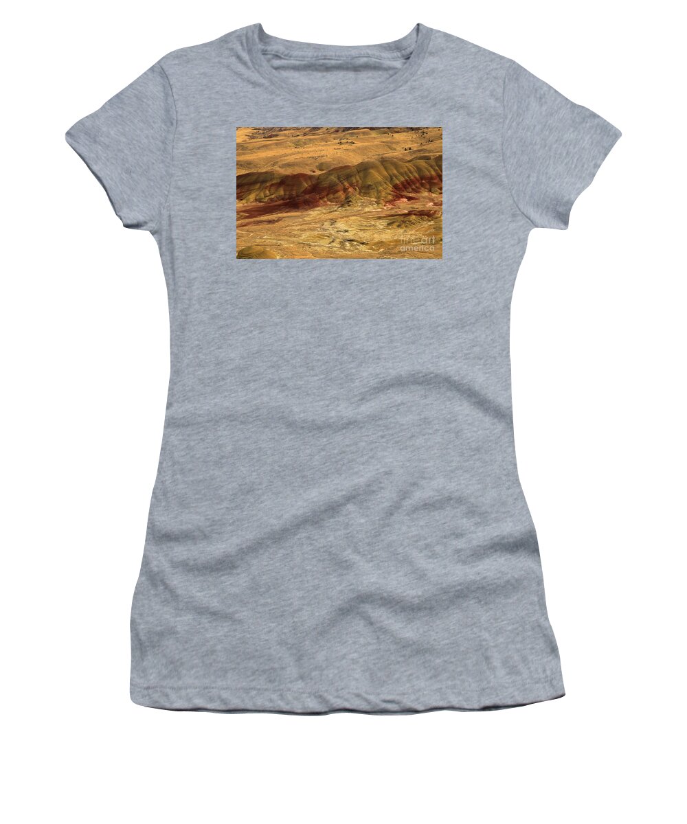 John Day Fossil Beds Women's T-Shirt featuring the photograph Painted Ridge by Adam Jewell