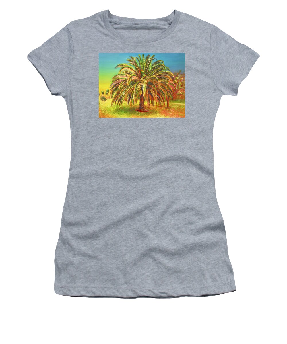  Women's T-Shirt featuring the painting Palm Candy by Nancy Tilles