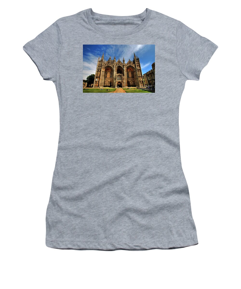 Yhun Suarez Women's T-Shirt featuring the photograph Peterborough Cathedral by Yhun Suarez