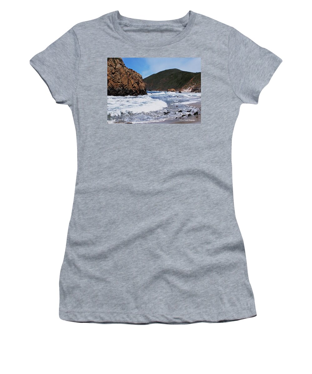  Women's T-Shirt featuring the photograph 'Pfeiffer Beach Day' by PJQandFriends Photography