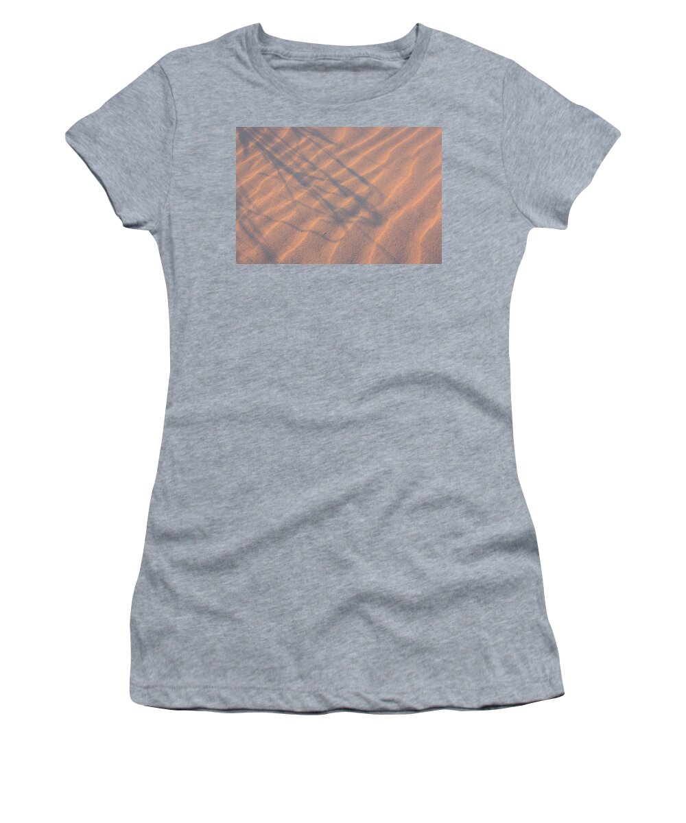 Sand Women's T-Shirt featuring the photograph Pink Ripple Reflections by Kim Galluzzo