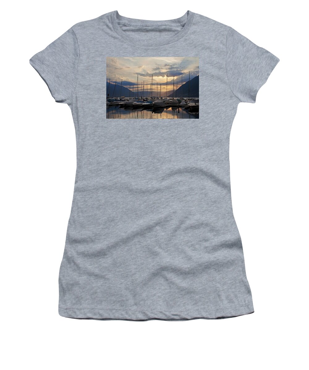 Lago Maggiore Women's T-Shirt featuring the photograph Porto Patriziale Ascona by Joana Kruse