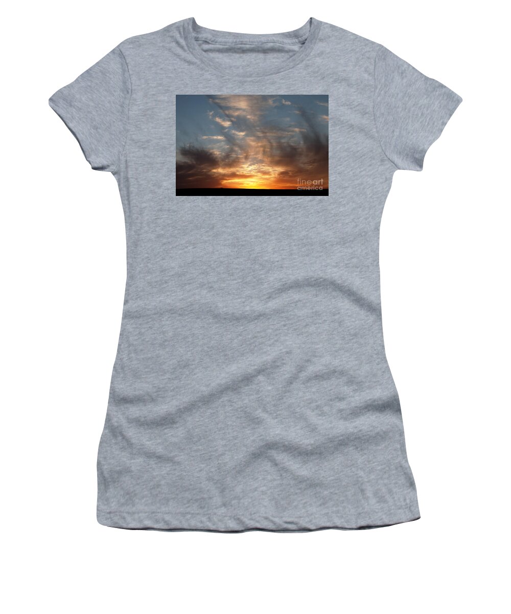 Prairie Sunset Women's T-Shirt featuring the photograph Prairie Sunset No1 by Art Whitton