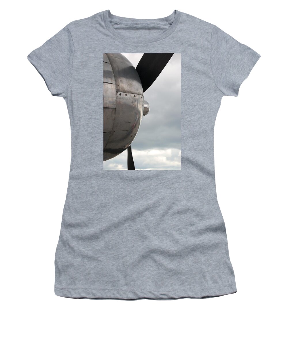 Propellors Women's T-Shirt featuring the photograph Prop in Sky by Randy J Heath
