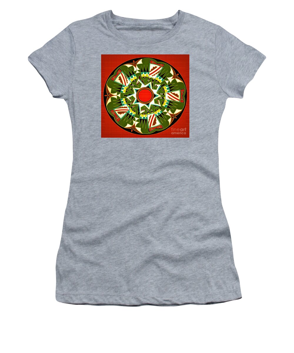 New Mexico Women's T-Shirt featuring the photograph Pueblo Group Pottery Design by Gwyn Newcombe