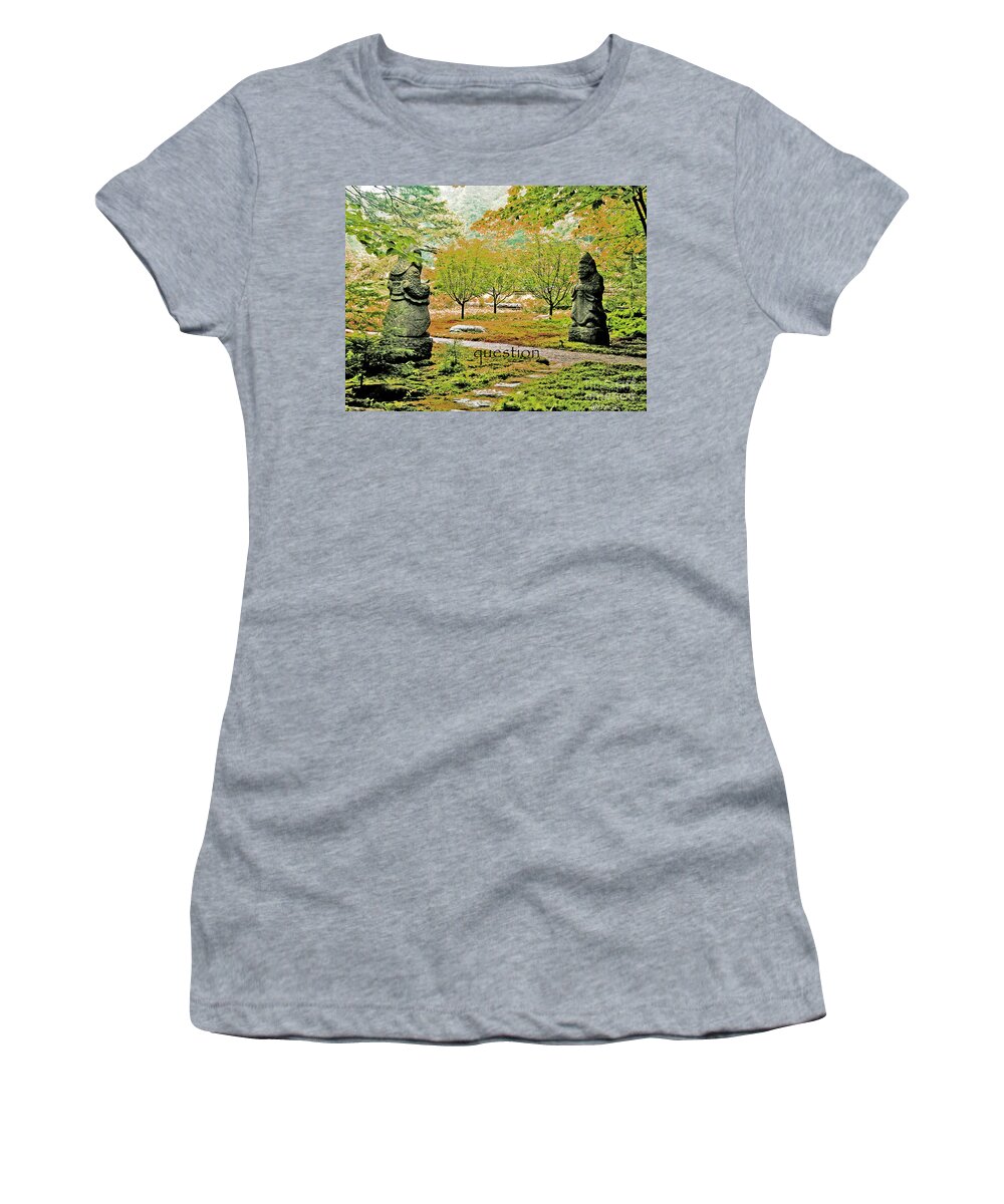 Oriental Garden Women's T-Shirt featuring the digital art Question by Lizi Beard-Ward