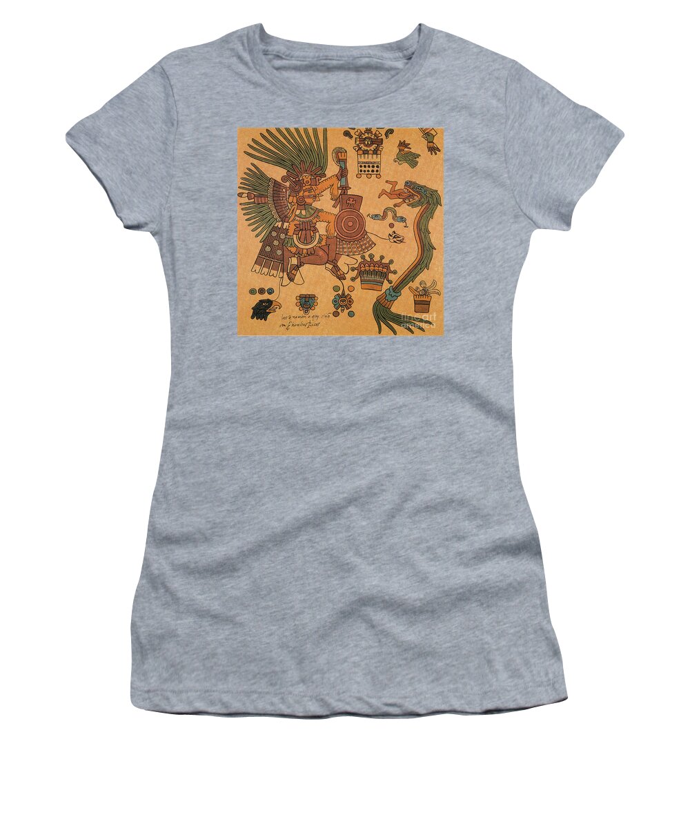 History Women's T-Shirt featuring the photograph Quetzalcoatl, Aztec Feathered Serpent by Photo Researchers