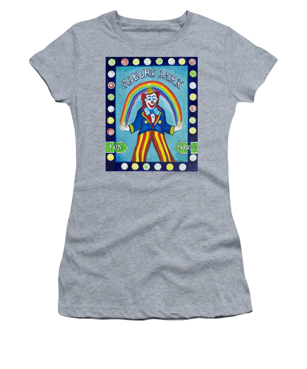Asbury Park Women's T-Shirt featuring the painting Rainbow Billy by Patricia Arroyo