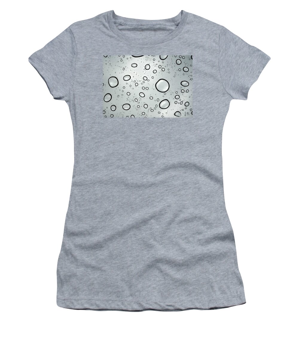 Raindrops Women's T-Shirt featuring the photograph Raindrop Refrations Of The Sky by Sandi OReilly