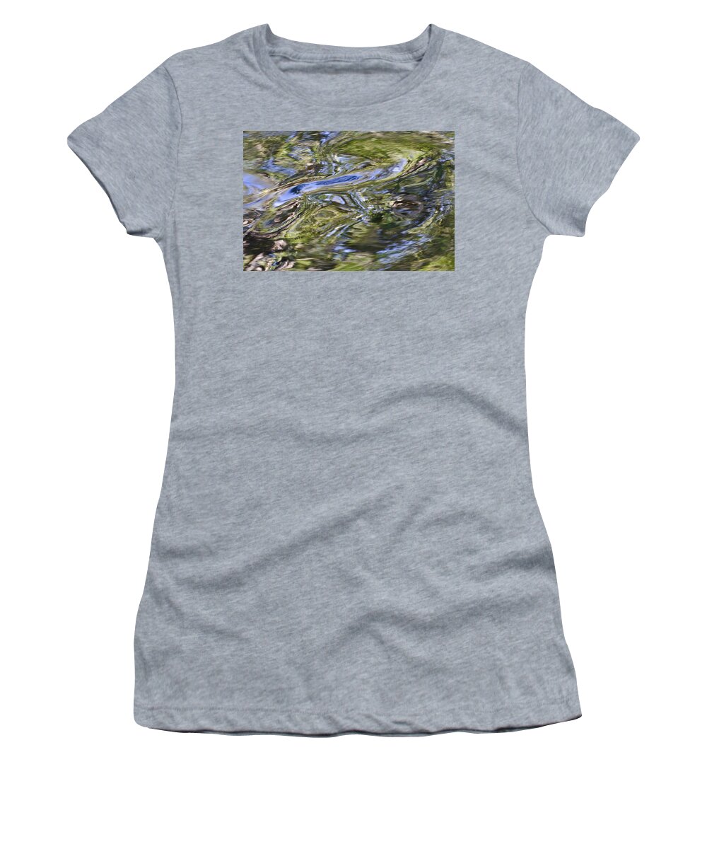 Abstract Women's T-Shirt featuring the photograph River Swirls - Abstract by Carolyn Marshall