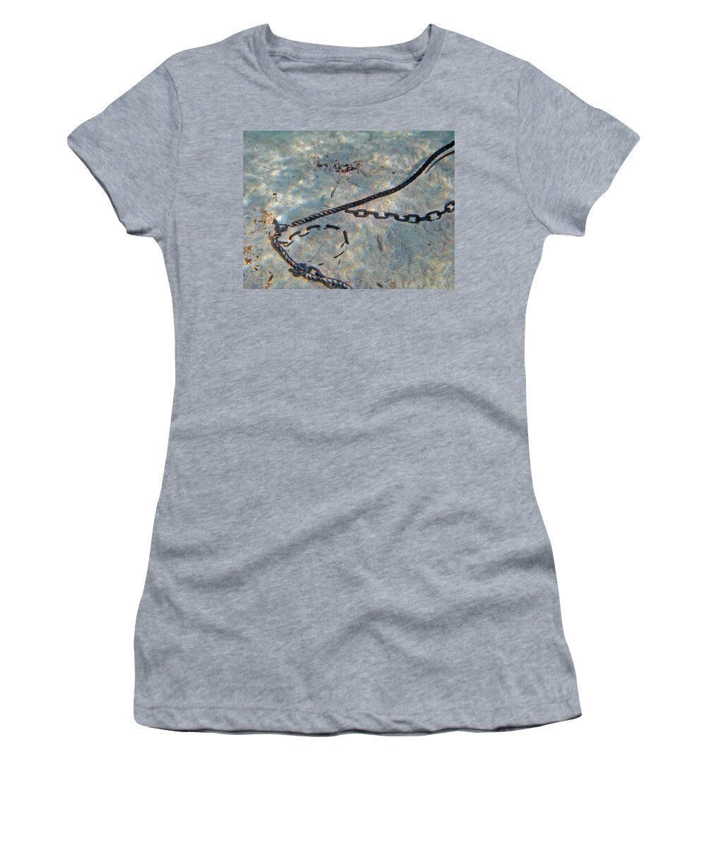 Ocean Bed Women's T-Shirt featuring the photograph Rope and Chain by Rod Johnson