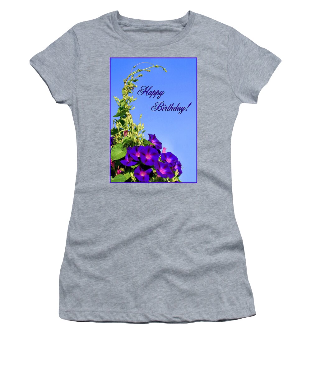 Morning Glory Women's T-Shirt featuring the photograph September Birthday by Kristin Elmquist