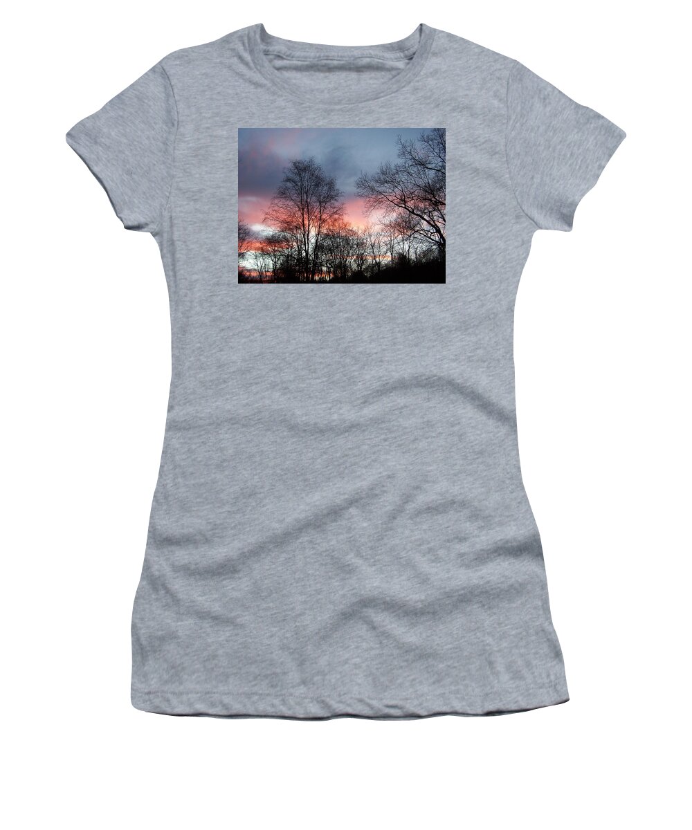 Smokey Women's T-Shirt featuring the photograph Smokey Fire In The Sky by Kim Galluzzo Wozniak