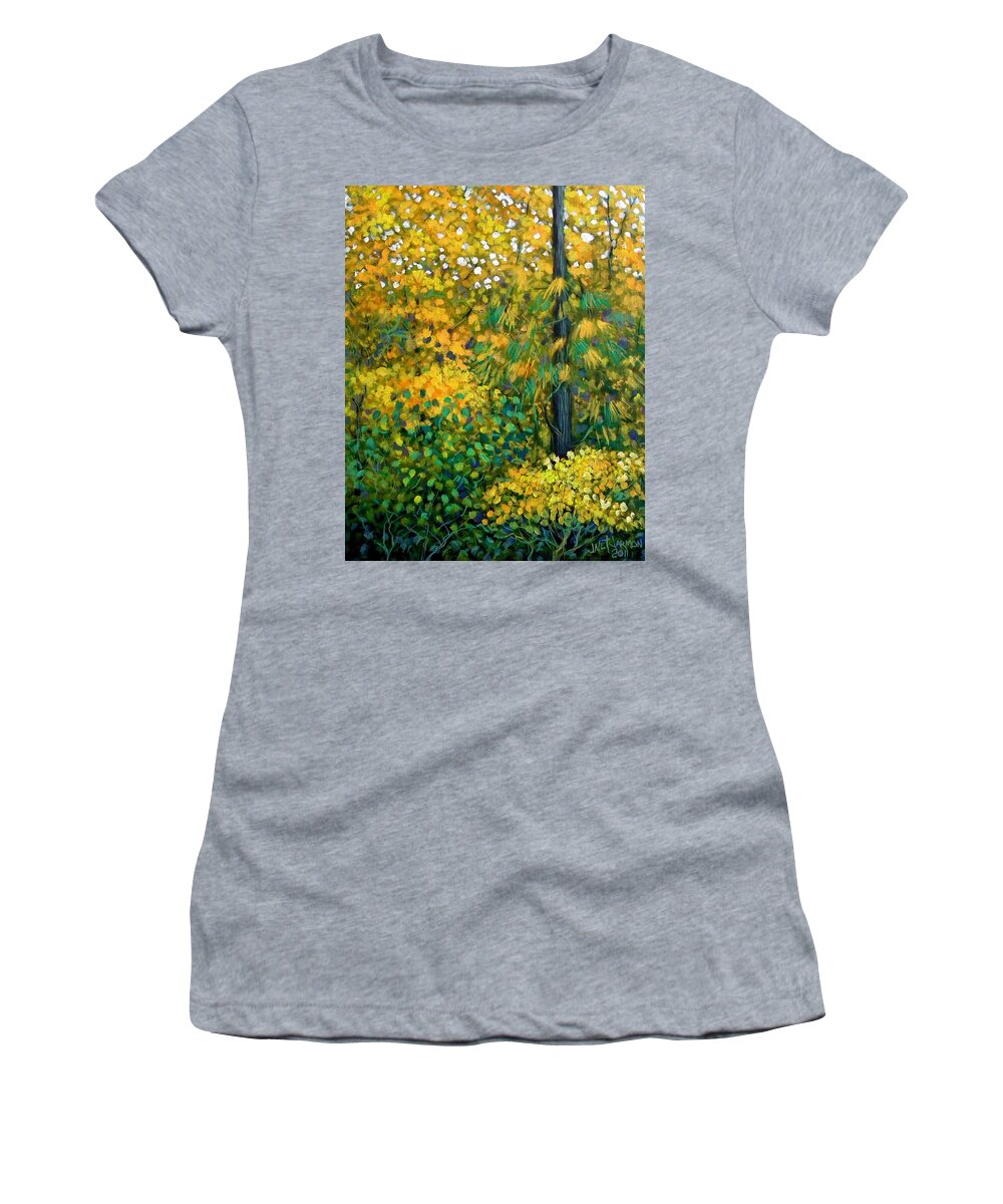 Landscape Women's T-Shirt featuring the painting Southern Woods by Jeanette Jarmon