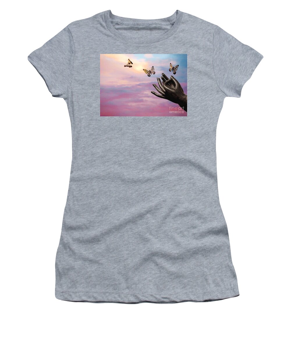 Spread Your Wings Women's T-Shirt featuring the photograph Spread your wings and fly by Ellen Cotton