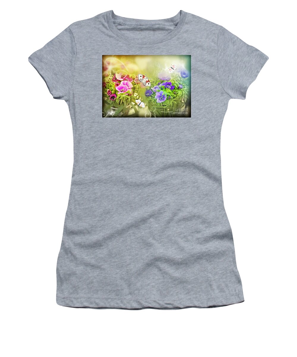 Summer Women's T-Shirt featuring the digital art Spring Flowers by Ariadna De Raadt