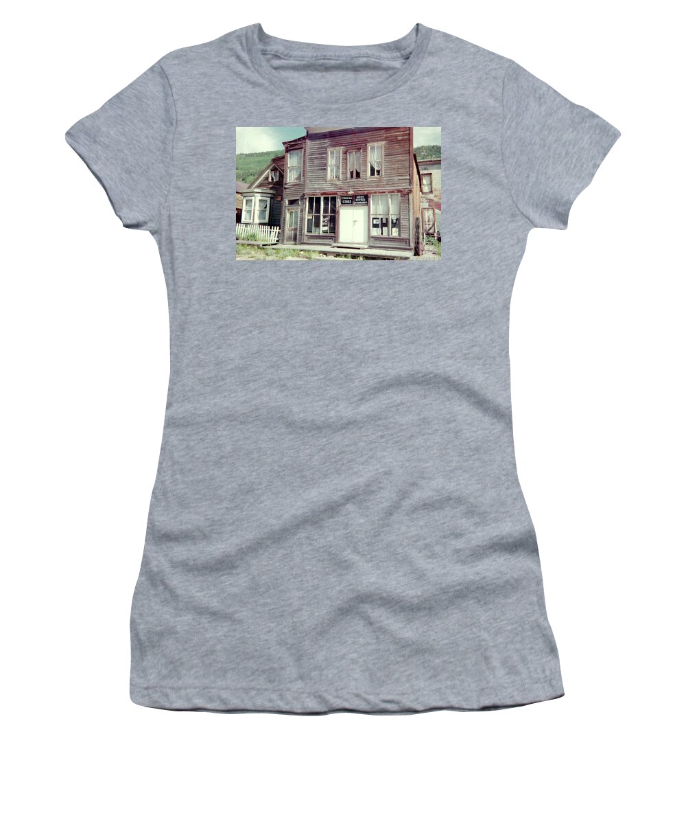 Ghost Town Women's T-Shirt featuring the photograph Stark Bros Store by Bonfire Photography