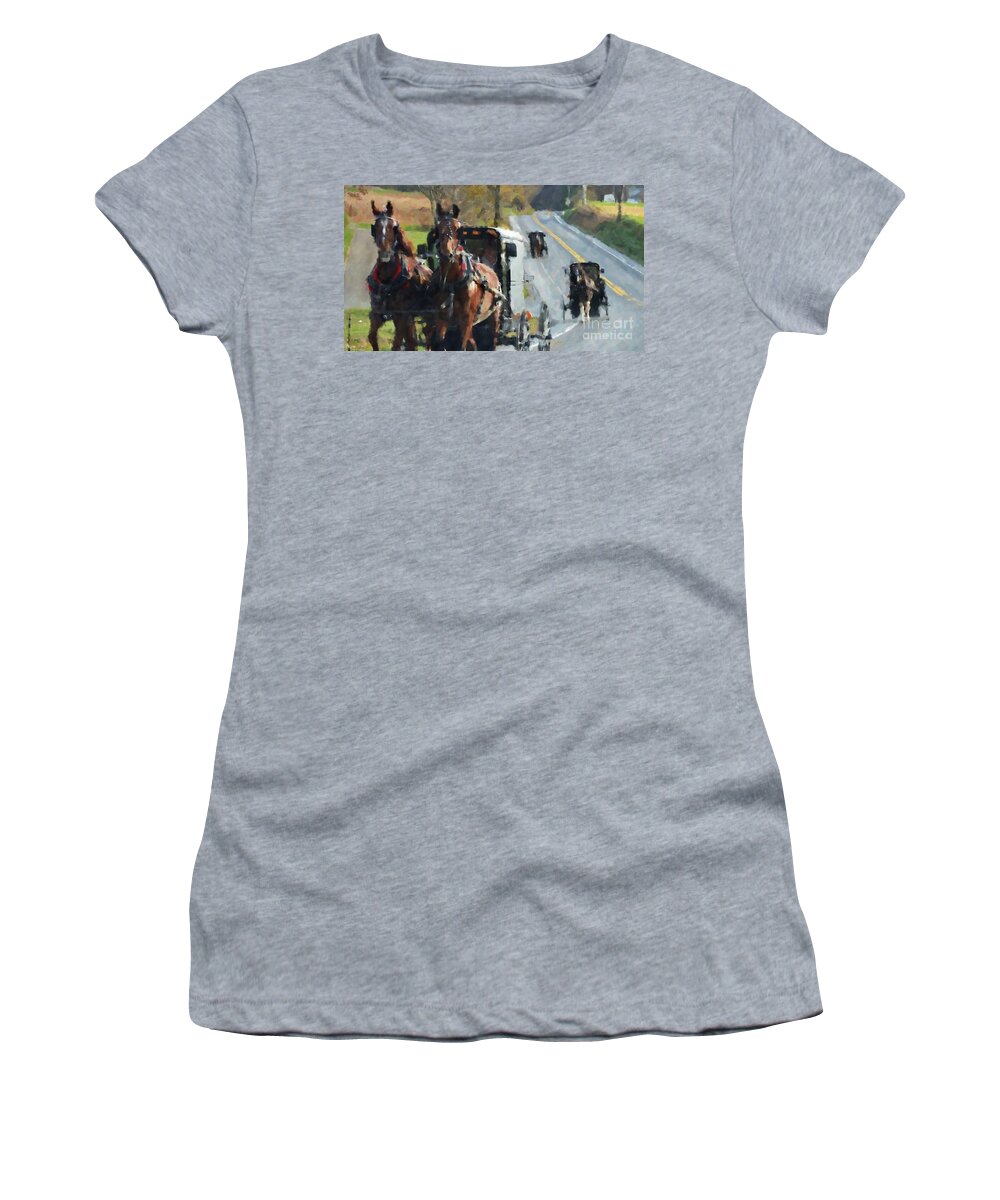 Buggy Women's T-Shirt featuring the photograph Sunday Ride by Debbi Granruth