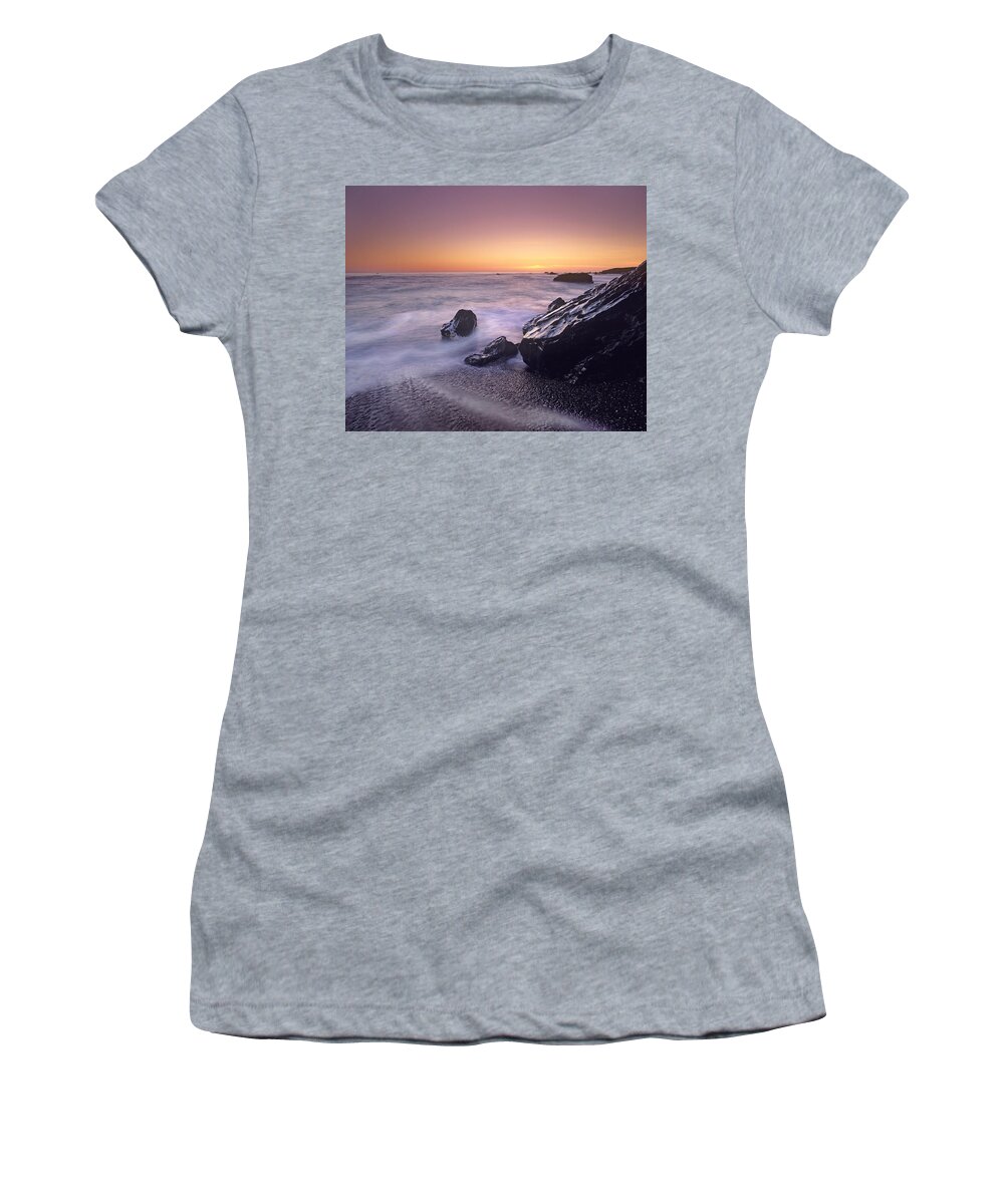 00175963 Women's T-Shirt featuring the photograph Sunset At San Simeon State Park Big Sur by Tim Fitzharris