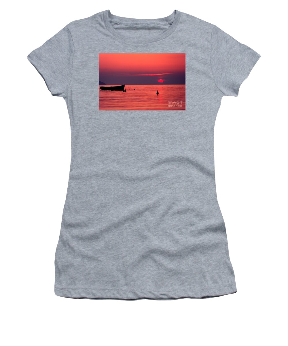 Blue Women's T-Shirt featuring the photograph Sunset in Elba Island by Luciano Mortula