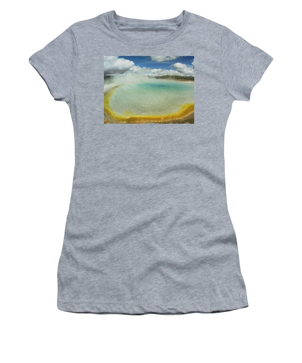 00175157 Women's T-Shirt featuring the photograph Sunset Lake Yellowstone National Park by Tim Fitzharris