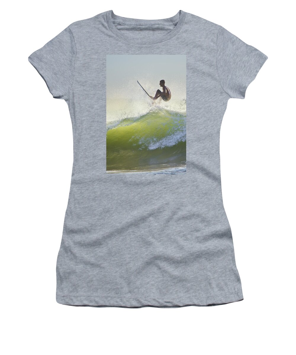 Sea Women's T-Shirt featuring the photograph Surfer 264 by Frances Miller