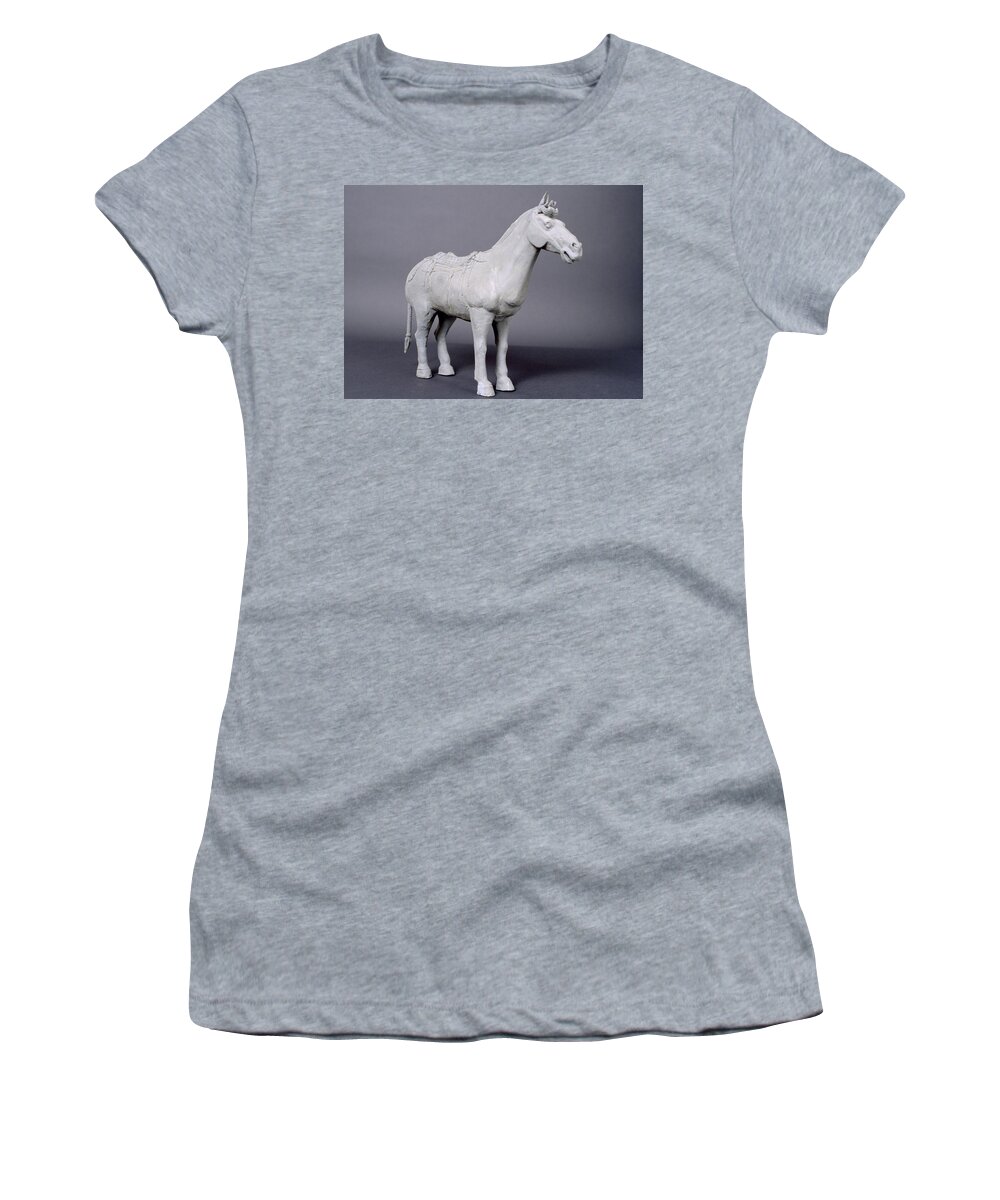Horse Women's T-Shirt featuring the photograph Terracotta Horse In Xian China by Shaun Higson