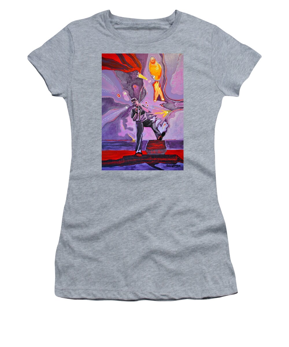 Umphrey's Mcgee Women's T-Shirt featuring the painting The Big Blowout by Patricia Arroyo