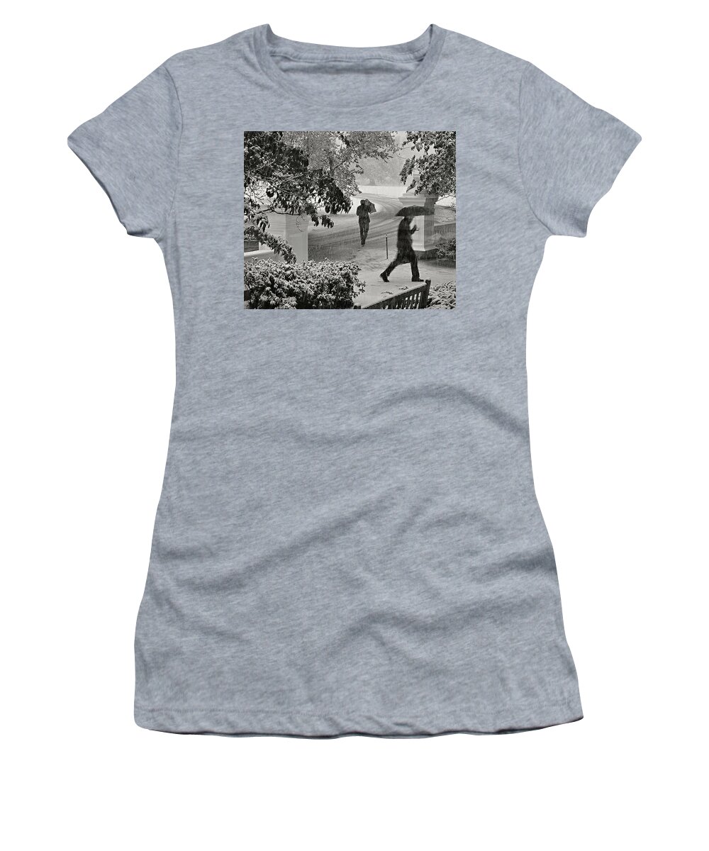 Snow Women's T-Shirt featuring the photograph The October Snow by Marysue Ryan