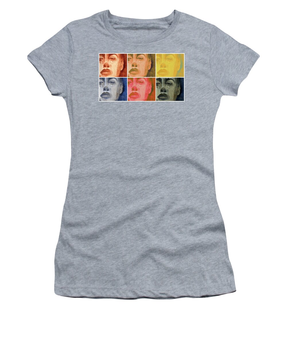  Women's T-Shirt featuring the painting The Rain Kids by Diane montana Jansson