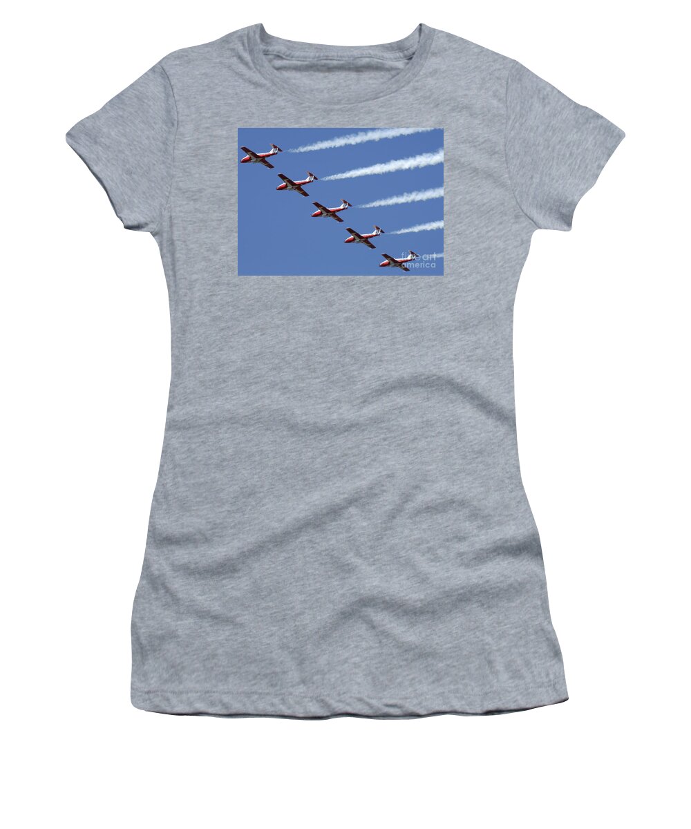 Snowbirds Women's T-Shirt featuring the photograph The Snowbirds Flyby by Bob Christopher