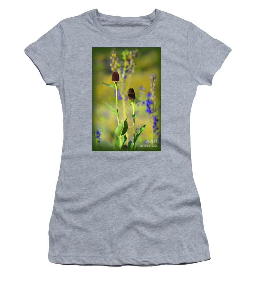 Fine Art Women's T-Shirt featuring the photograph Thistles by Donna Greene