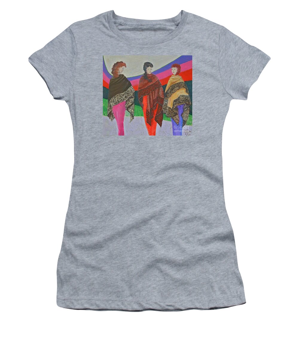Women Women's T-Shirt featuring the painting Three Women by Judith Espinoza
