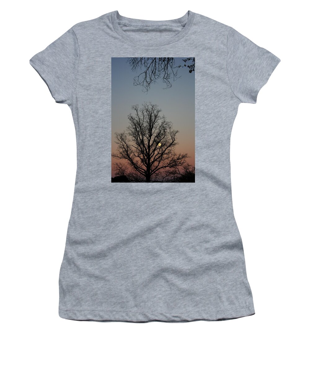 Sunset Women's T-Shirt featuring the photograph Through the Boughs portrait by Dan Stone