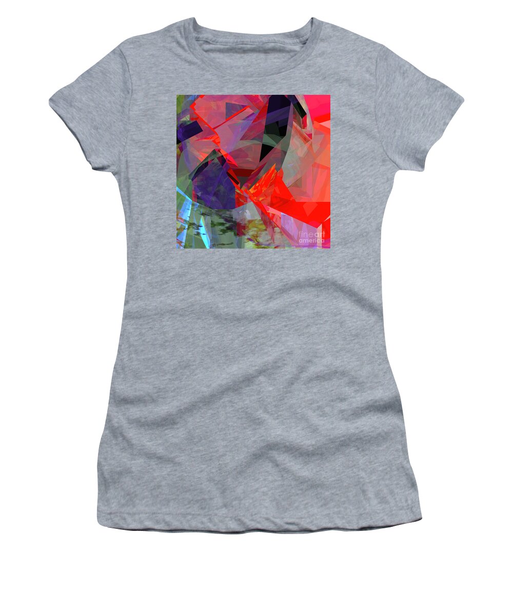 Abstract Women's T-Shirt featuring the digital art Tower Poly 23 Vortex by Russell Kightley