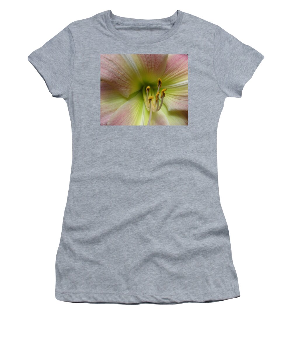 Lily Women's T-Shirt featuring the photograph Up Close And Personal Beauty by Kim Galluzzo