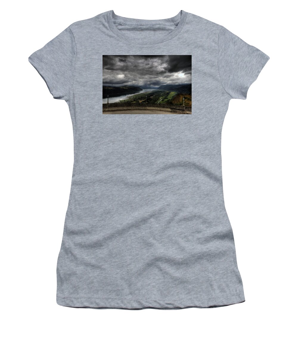 Hdr Women's T-Shirt featuring the photograph Vista House View by Brad Granger