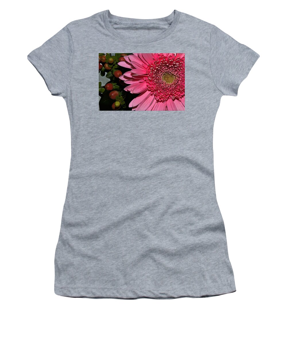Flower Women's T-Shirt featuring the photograph Wildly Pink Mum by Phyllis Denton