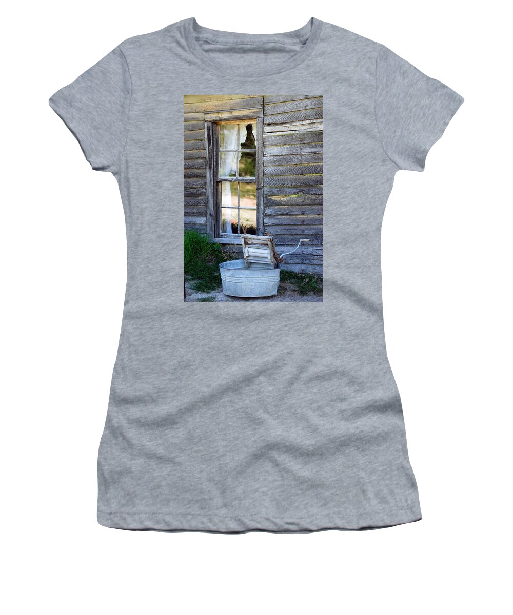 Window Women's T-Shirt featuring the photograph Window on Prairie Life by Judy Hall-Folde