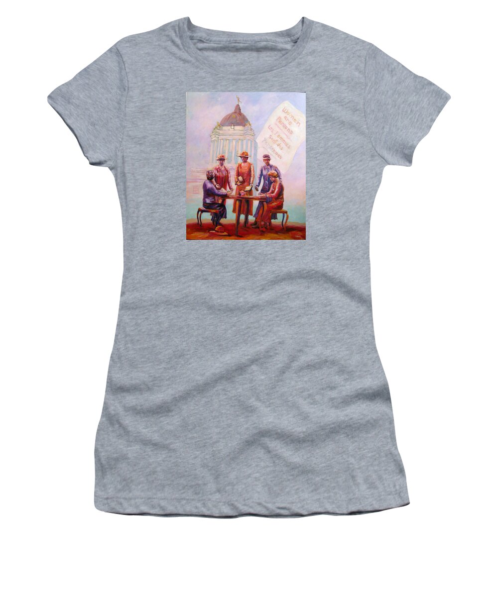 Women Women's T-Shirt featuring the painting Women are Persons by Naomi Gerrard