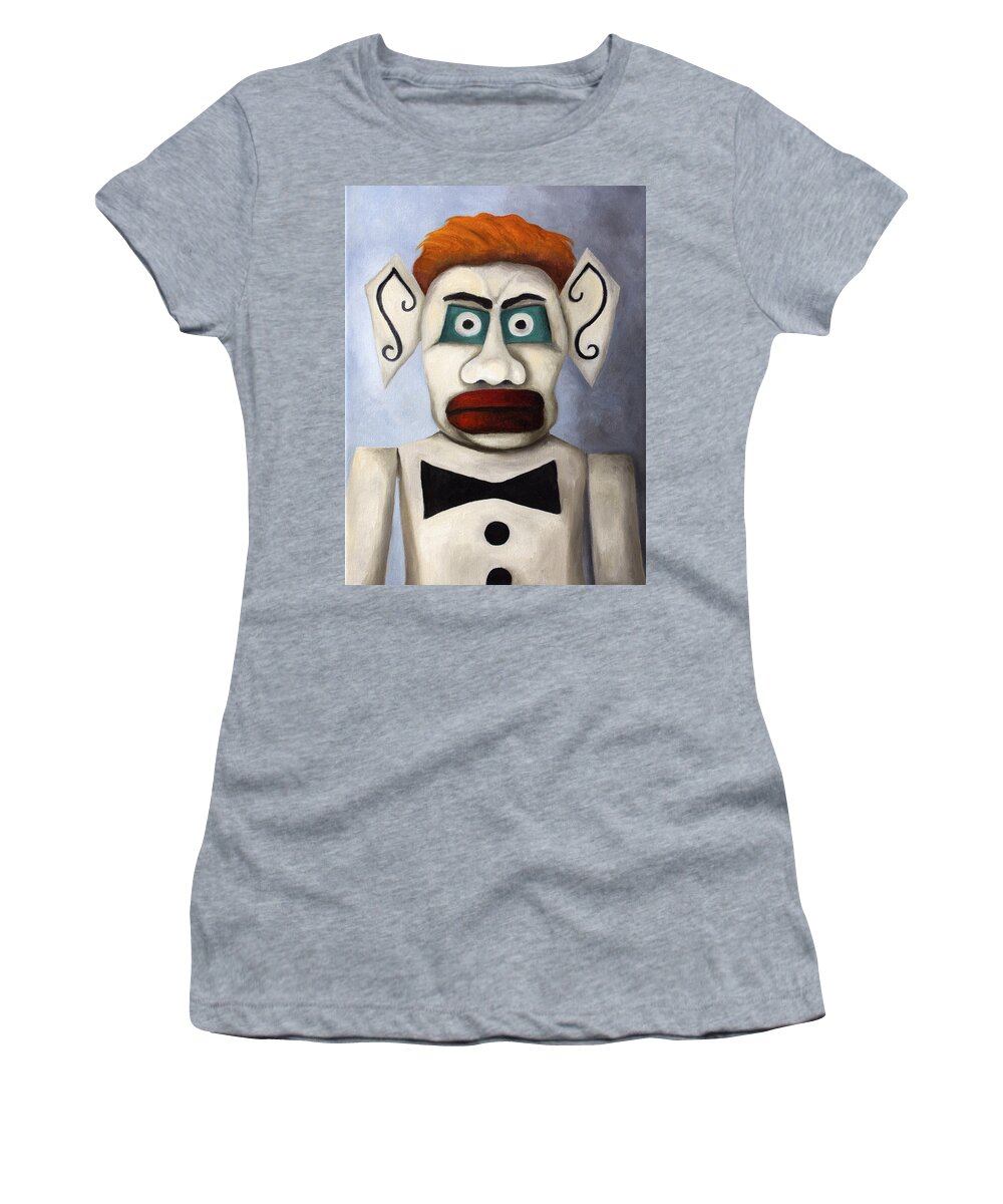 Zozobra Women's T-Shirt featuring the painting Zozobra of Santa Fe by Leah Saulnier The Painting Maniac