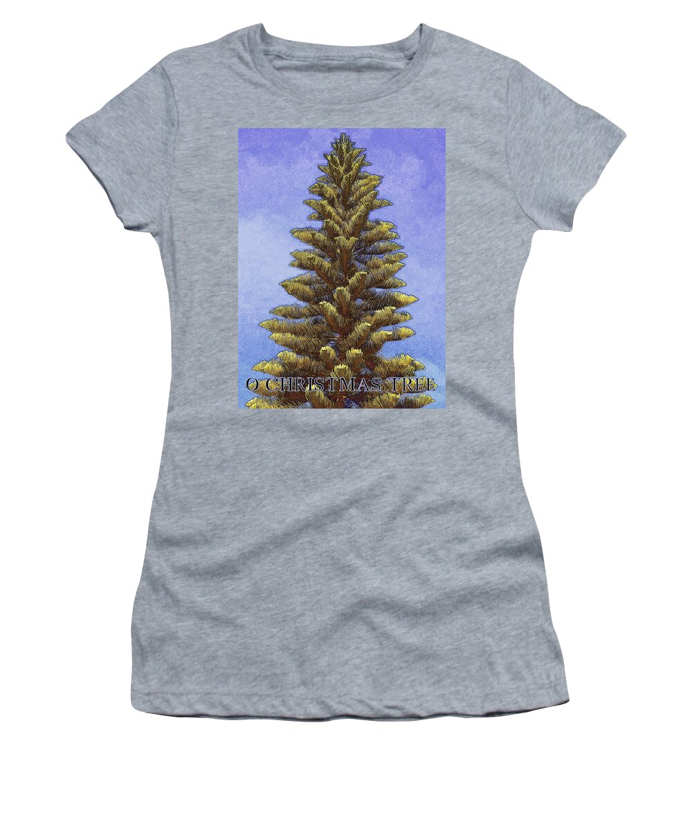 Christmas Women's T-Shirt featuring the photograph O Christmas Tree by Jodie Marie Anne Richardson Traugott     aka jm-ART