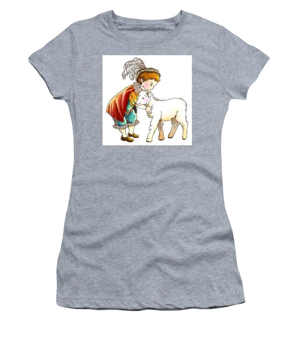 Robin Hood Women's T-Shirt featuring the painting Prince Richard and his new friend by Reynold Jay