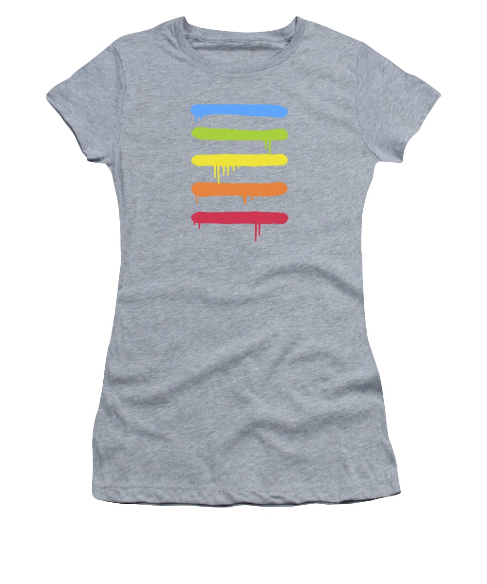 Rainbow Women's T-Shirt featuring the digital art Trendy Cool Graffiti Tag Lines by Philipp Rietz