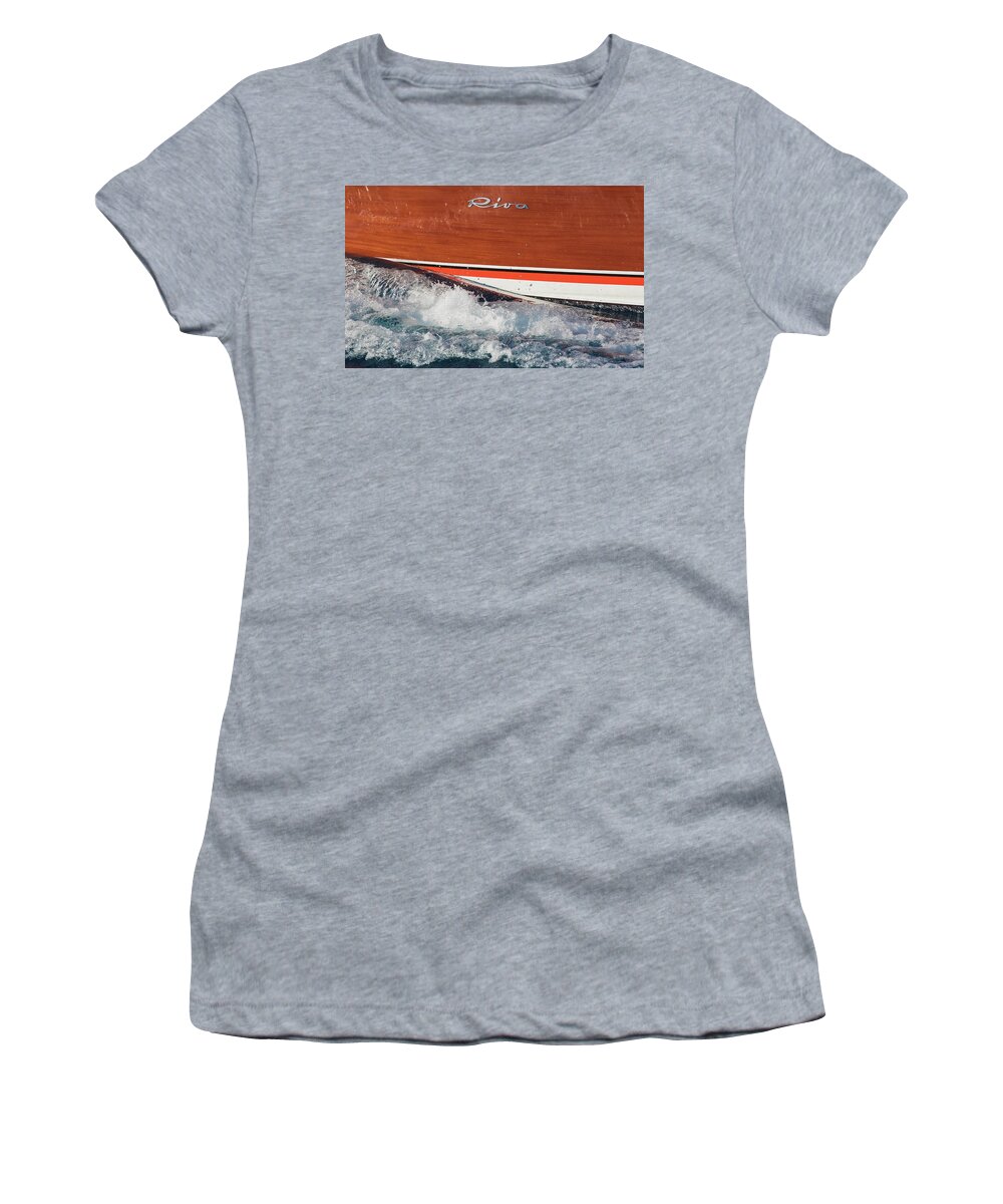 Riva Women's T-Shirt featuring the photograph Aquarama Wake #2 by Steven Lapkin