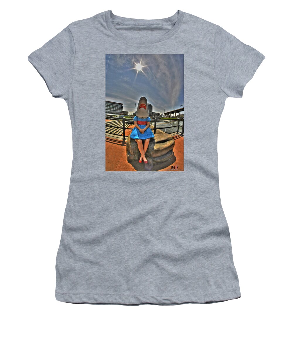 Michael Frank Jr Women's T-Shirt featuring the photograph 07 Shark Girl by Michael Frank Jr